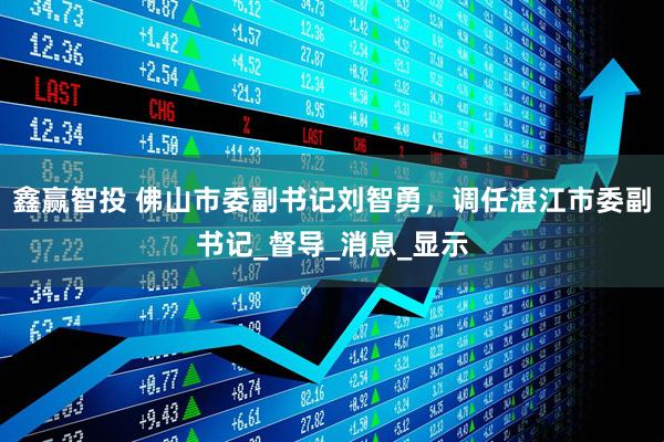 鑫赢智投 佛山市委副书记刘智勇，调任湛江市委副书记_督导_消息_显示